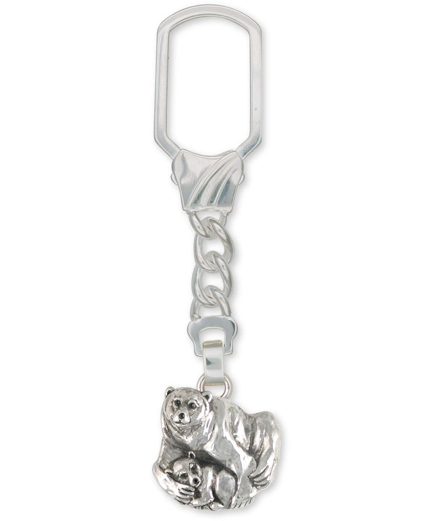 Polar Bear Charms Polar Bear Key Ring Sterling Silver Polar Bear And Cub Jewelry Polar Bear jewelry
