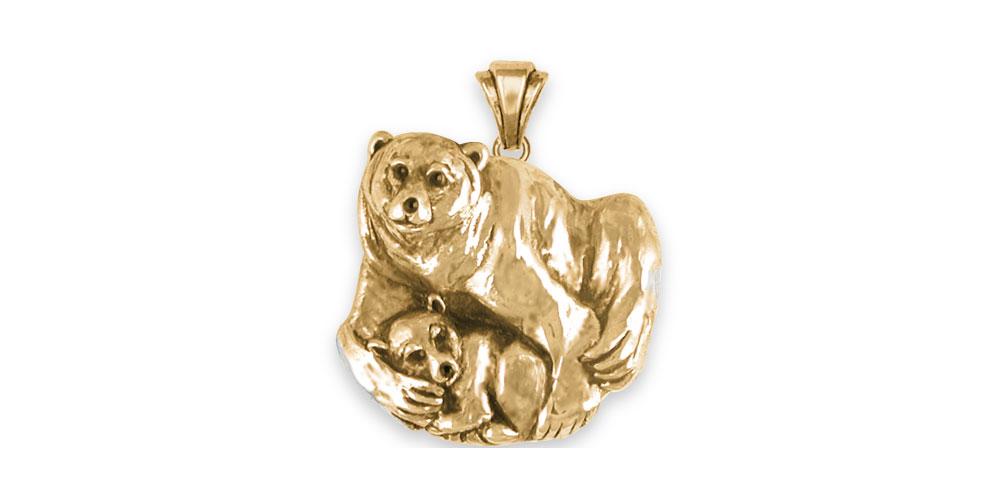 Polar Bear Charms Polar Bear Pendant 14k Gold Polar Bear And Cub Jewelry Polar Bear jewelry