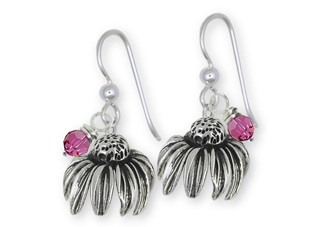 Purple Coneflower Charms Purple Coneflower Earrings Sterling Silver Flower Jewelry Purple Coneflower jewelry