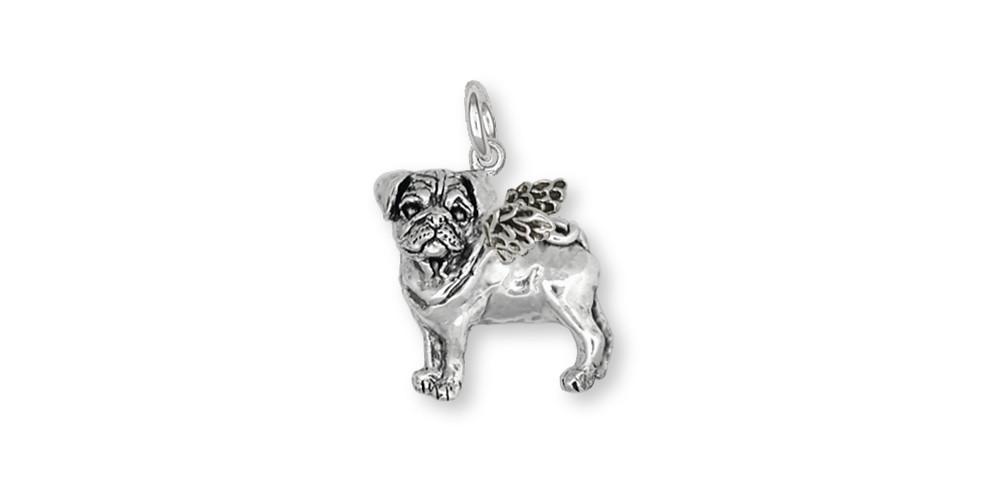 Pug Charms Pug Charm Sterling Silver Dog Jewelry Pug jewelry