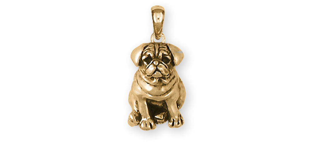 Pug Charms Pug Pendant 14k Gold Pug Jewelry Pug jewelry
