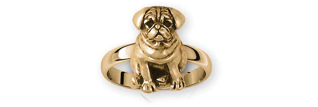 Pug Charms Pug Ring 14k Gold Pug Jewelry Pug jewelry