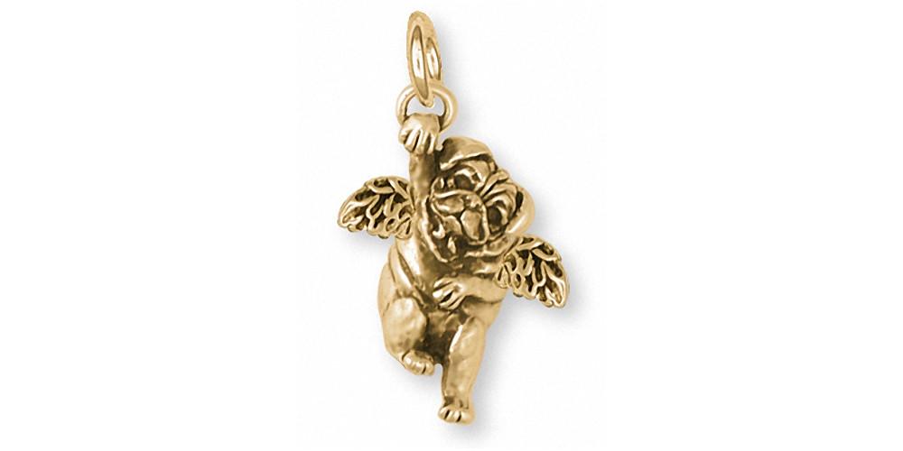 Pug Angel Charms Pug Angel Charm 14k Gold Dog Jewelry Pug Angel jewelry