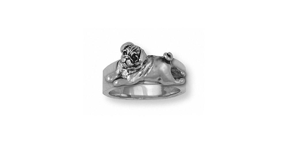 Pug Charms Pug Ring Sterling Silver Dog Jewelry Pug jewelry