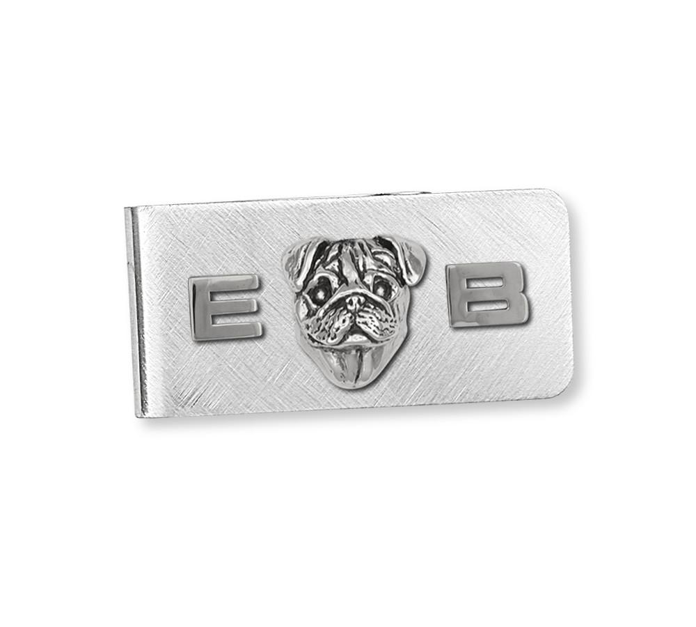 Pug Charms Pug Money Clip Sterling Silver And Stainless Steel Dog Jewelry Pug jewelry