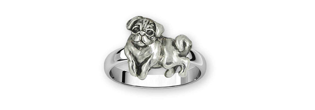 Pug Charms Pug Ring Sterling Silver Pug Jewelry Pug jewelry