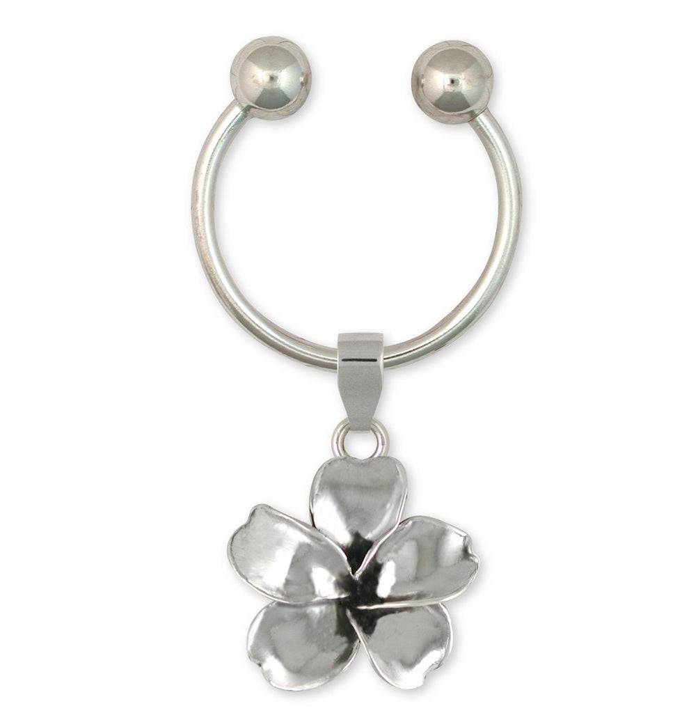 Plumeria Charms Plumeria Key Ring Sterling Silver Flower Jewelry Plumeria jewelry