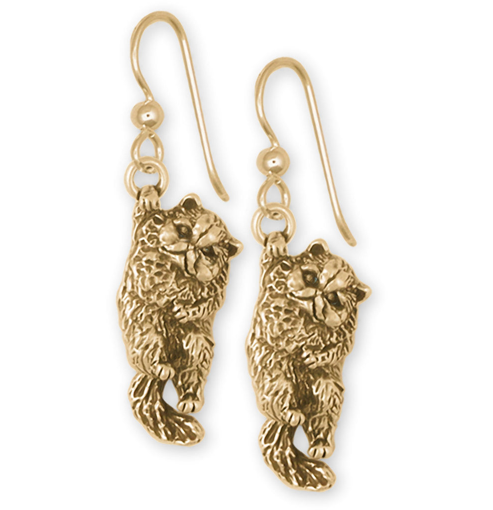 Persian Cat Charms Persian Cat Earrings 14k Gold Persian Cat Jewelry Persian Cat jewelry