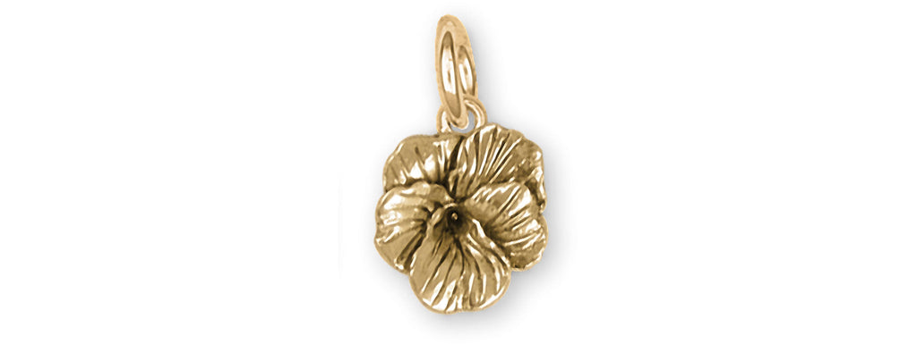Pansy Charms Pansy Charm 14k Yellow Gold Pansy Flower Jewelry Pansy jewelry