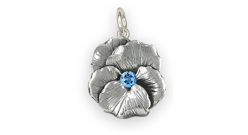 Pansy Flower Charms Pansy Flower Charm Sterling Silver Pansy Jewelry Pansy Flower jewelry