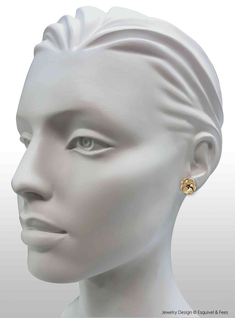 Pansy Jewelry 14k Gold Vermeil Handmade Pansy Flower Earrings  PSY1X-EVM