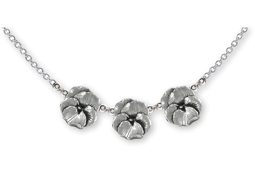 Pansy Charms Pansy Necklace Sterling Silver Pansy Flower Jewelry Pansy jewelry
