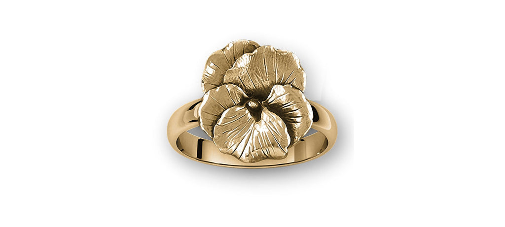 Pansy Charms Pansy Ring 14k Gold Pansy Flower Jewelry Pansy jewelry
