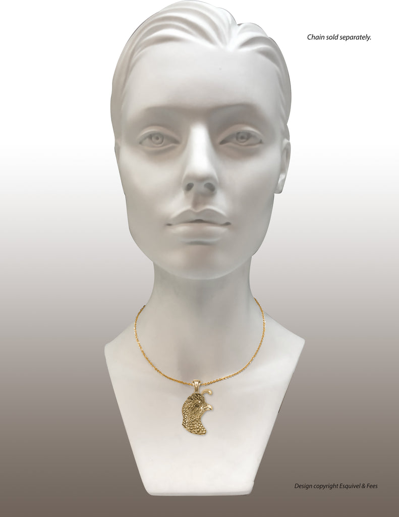 Quail Jewelry 14k Gold Vermeil Handmade Quail Pendant  QUL1-PVM