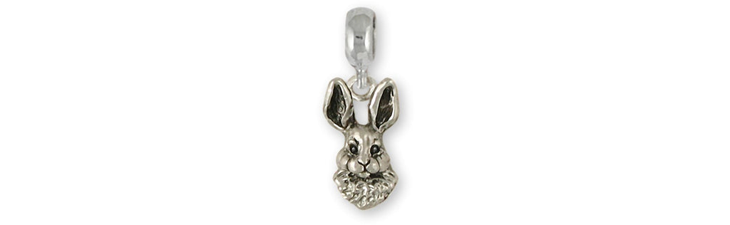 Rabbit Charms Rabbit Charm Slide Sterling Silver Bunny Jewelry Rabbit jewelry