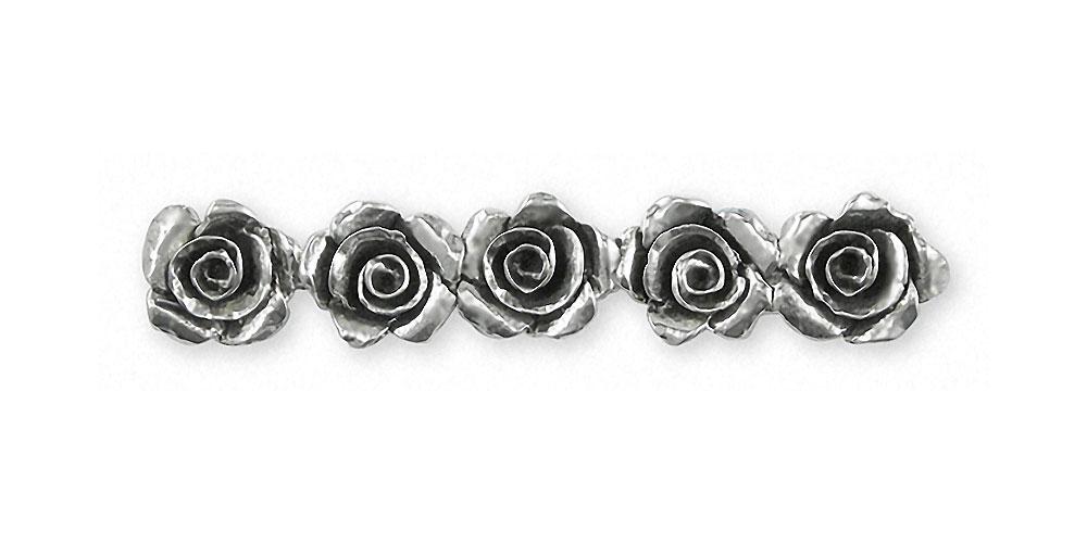 Rose Charms Rose Brooch Pin Sterling Silver Flower Jewelry Rose jewelry