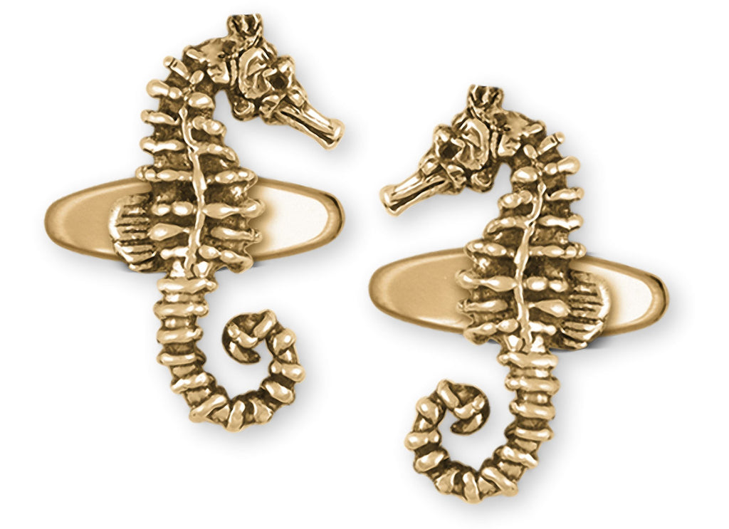 Seahorse Charms Seahorse Cufflinks 14k Gold Sea Horse Jewelry Seahorse jewelry