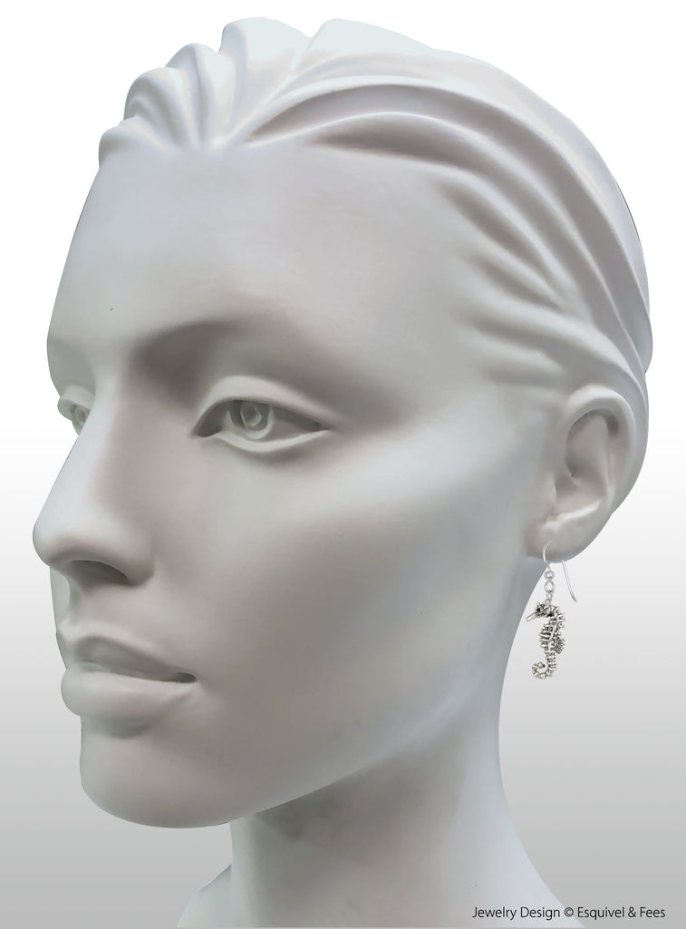 Seahorse Jewelry Sterling Silver Handmade Sea Horse Earrings  SE4-E