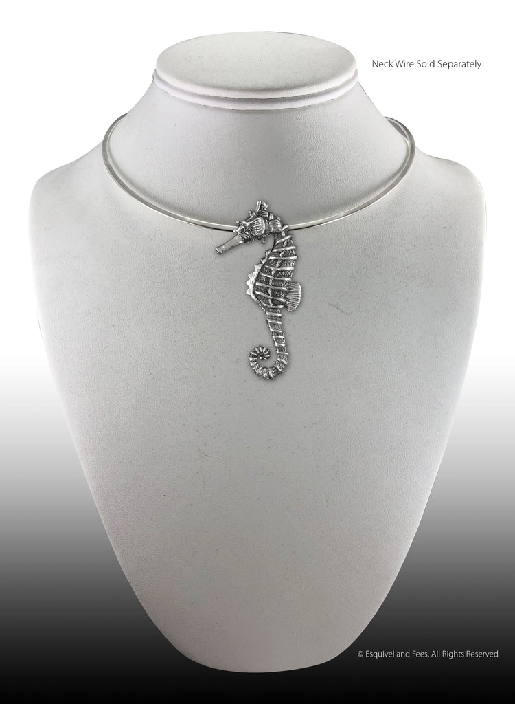 Seahorse Jewelry Sterling Silver Handmade Sea Horse Pendant  SE5-PBR