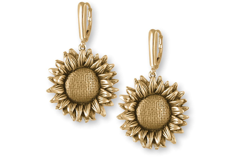 Sunflower Charms Sunflower Earrings 14k Gold Vermeil Sunflower Jewelry Sunflower jewelry