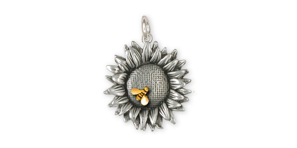 Sunflower Charms Sunflower Charm Silver And Gold Flower Jewelry Sunflower jewelry