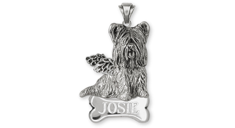 Skye Terrier Angel Charms Skye Terrier Angel Personalized Pendant Sterling Silver Dog Jewelry Skye Terrier Angel jewelry