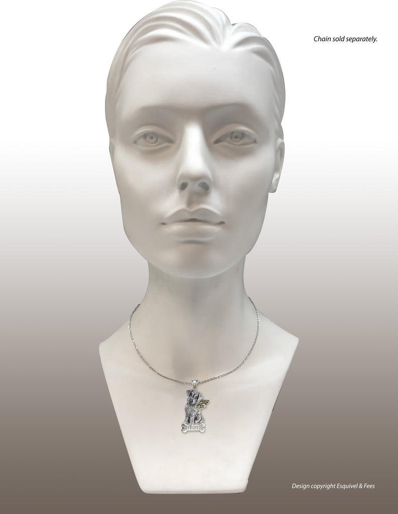 Schnauzer Angel Jewelry Sterling Silver Handmade Schnauzer Personalized Pendant  SN45-BNAP