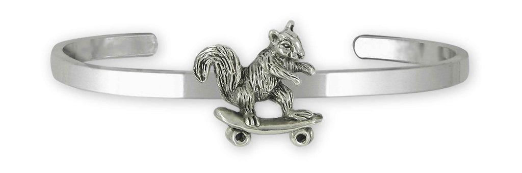 Squirrel On Skateboard  Charms Squirrel On Skateboard  Bracelet Sterling Silver Skateboard Squirrel Jewelry Squirrel On Skateboard  jewelry