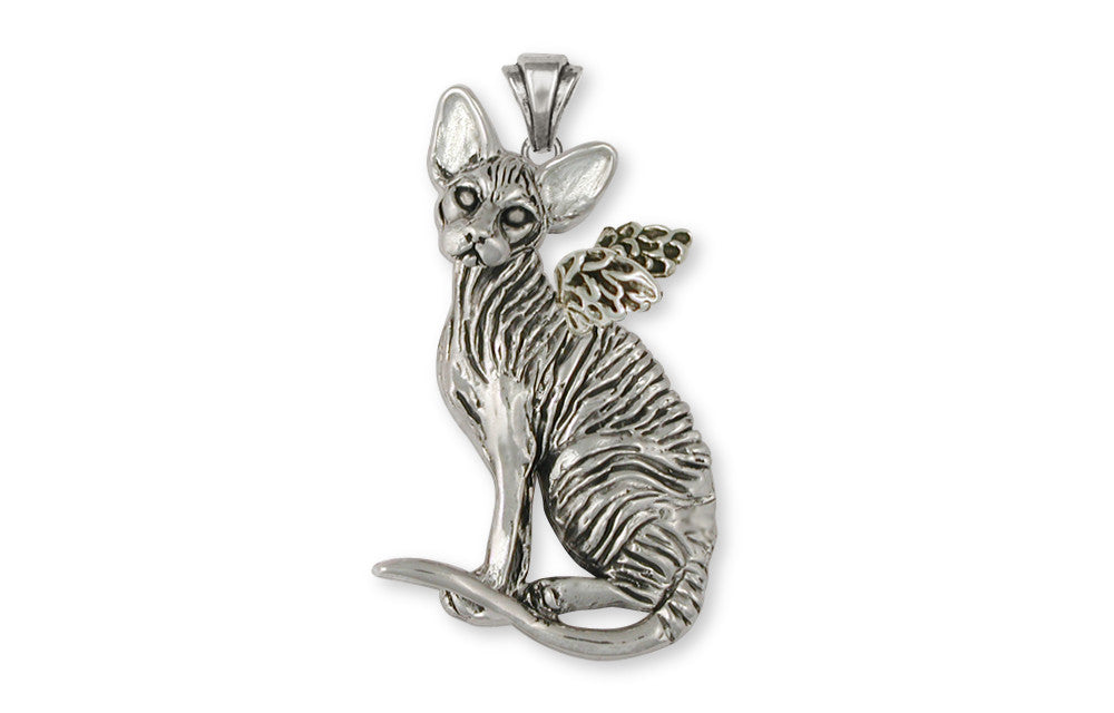 Sphynx Cat Angel Charms Sphynx Cat Angel Pendant Sterling Silver Cat Jewelry Sphynx Cat Angel jewelry