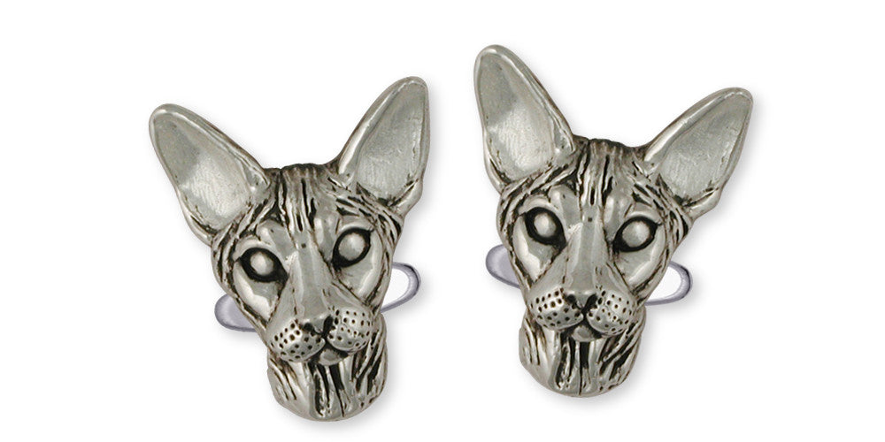 Sphynx Cat Charms Sphynx Cat Cufflinks Sterling Silver Cat Jewelry Sphynx Cat jewelry