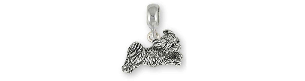 Lhasa Apso Charms Lhasa Apso Charm Slide Sterling Silver Playful Lhasa Jewelry Lhasa Apso jewelry