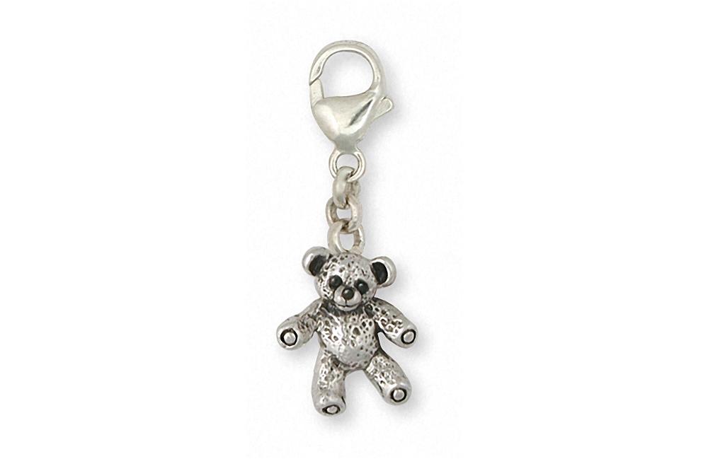 Teddy Bear Charms Teddy Bear Zipper Pull Sterling Silver Teddy Bear Jewelry Teddy Bear jewelry