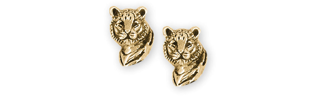 Tiger Charms Tiger Earrings 14k Yellow Gold Tiger Jewelry Tiger jewelry