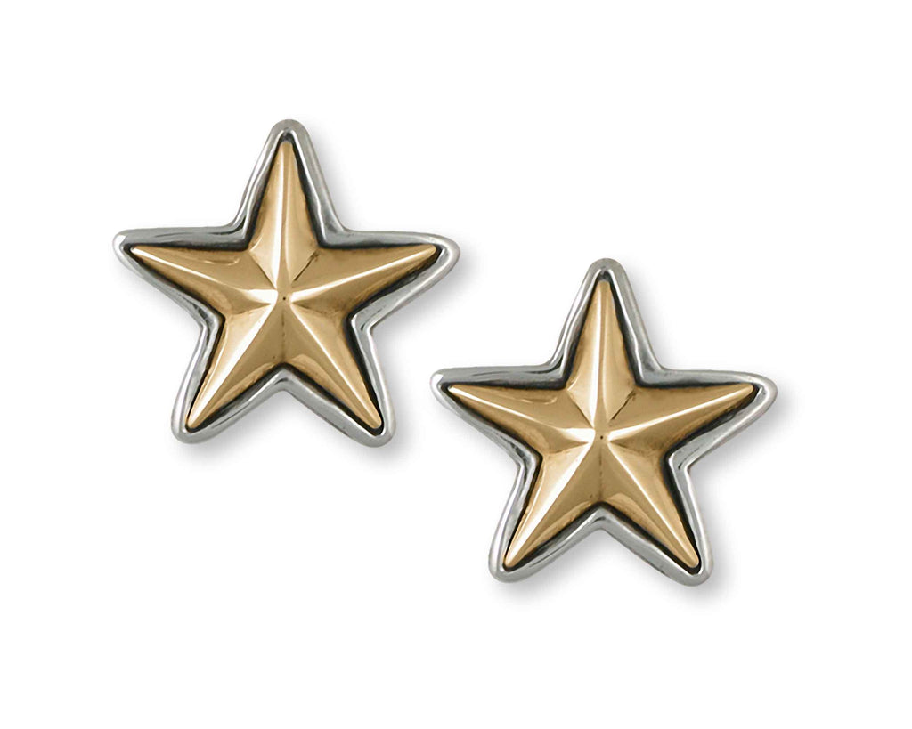 Star Charms Star Cufflinks Sterling Silver And Yellow Bronze Texas Star Jewelry Star jewelry