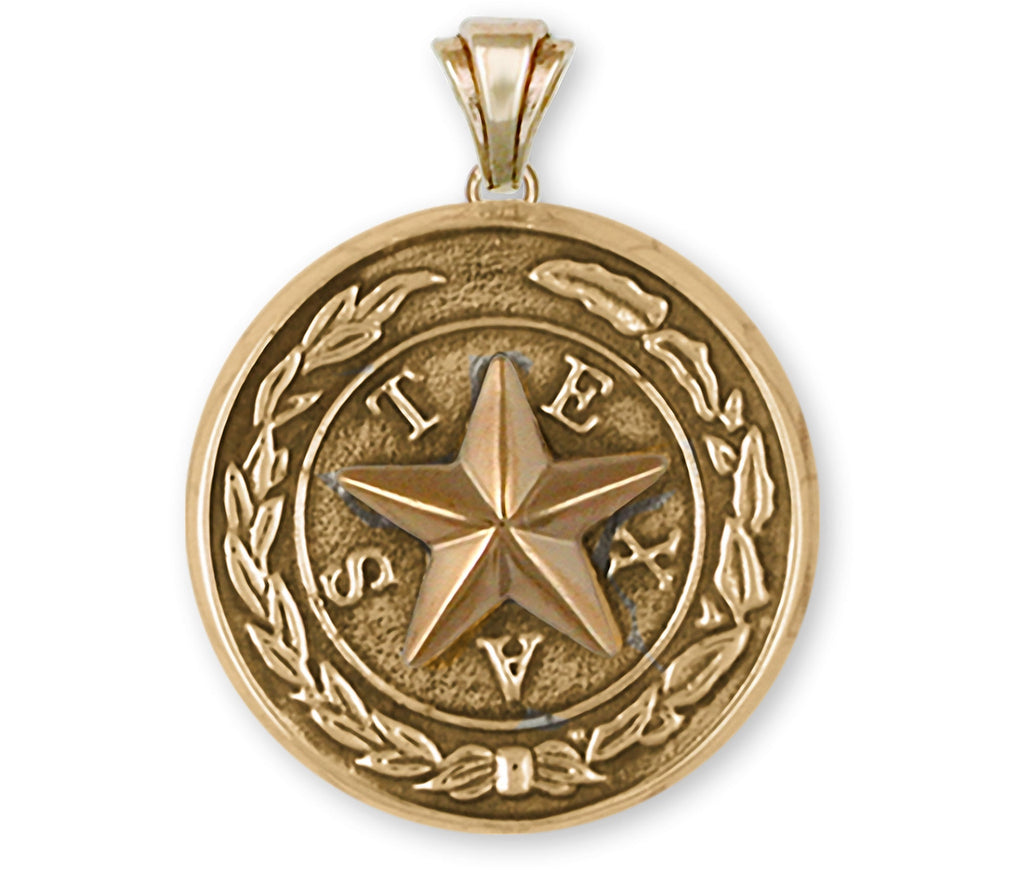 Texas Seal Charms Texas Seal Pendant 14k Yellow Gold Texas Seal Jewelry Texas Seal jewelry