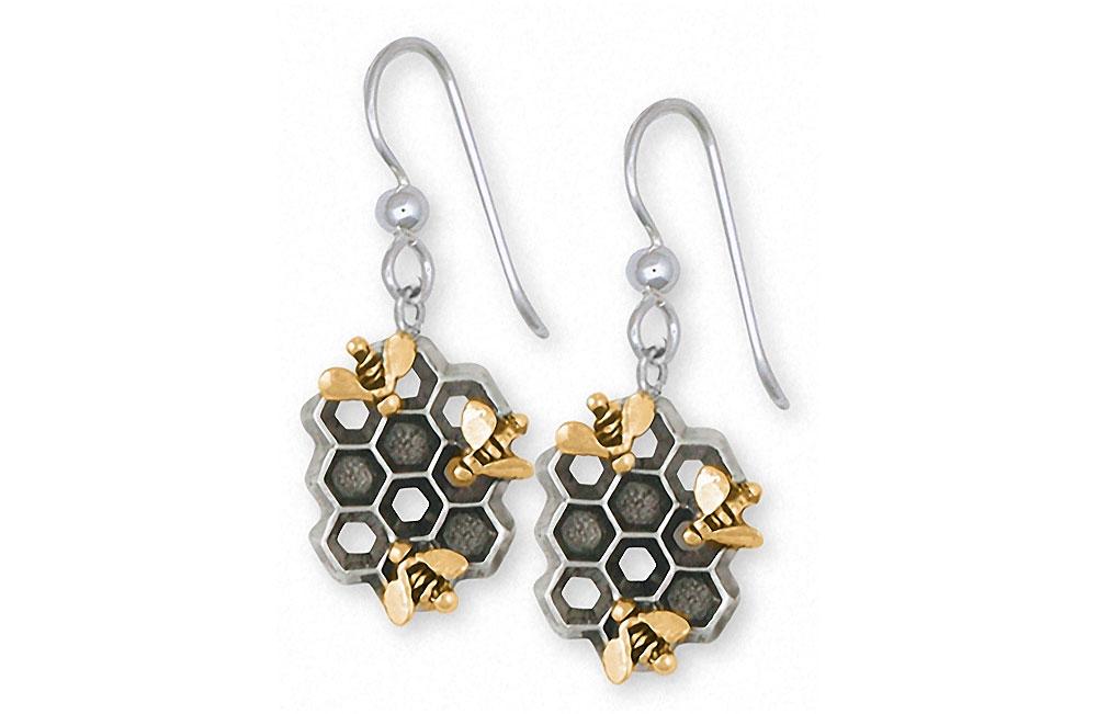 Honey Bee Charms Honey Bee Earrings Silver And 14k Gold Honeybee Jewelry Honey Bee jewelry