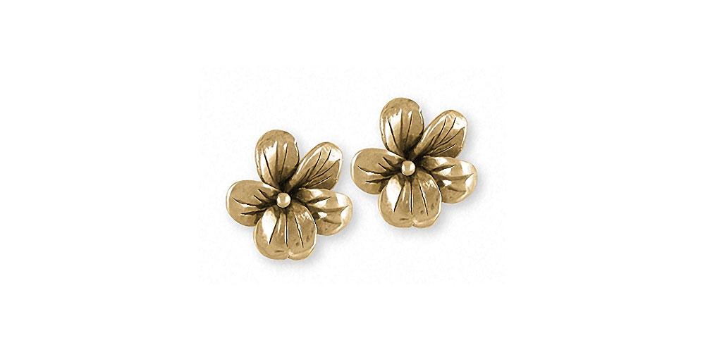 Violet Charms Violet Earrings 14k Gold Flower Jewelry Violet jewelry