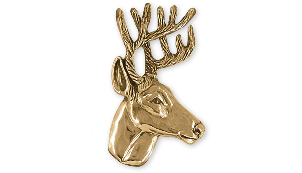 White Tail Deer Charms White Tail Deer Pendant Yellow Bronze Deer Jewelry White Tail Deer jewelry