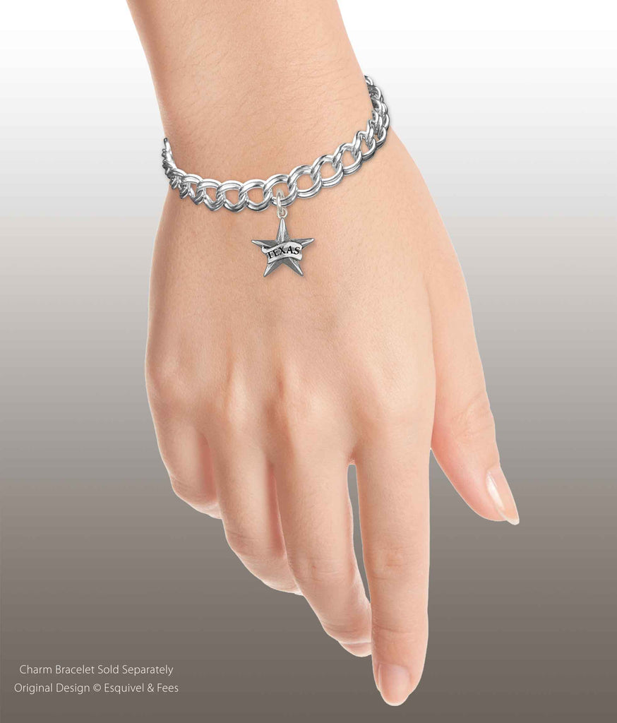 Texas Star Charm Sterling Silver Handmade Texas Star Jewelry  1011-C