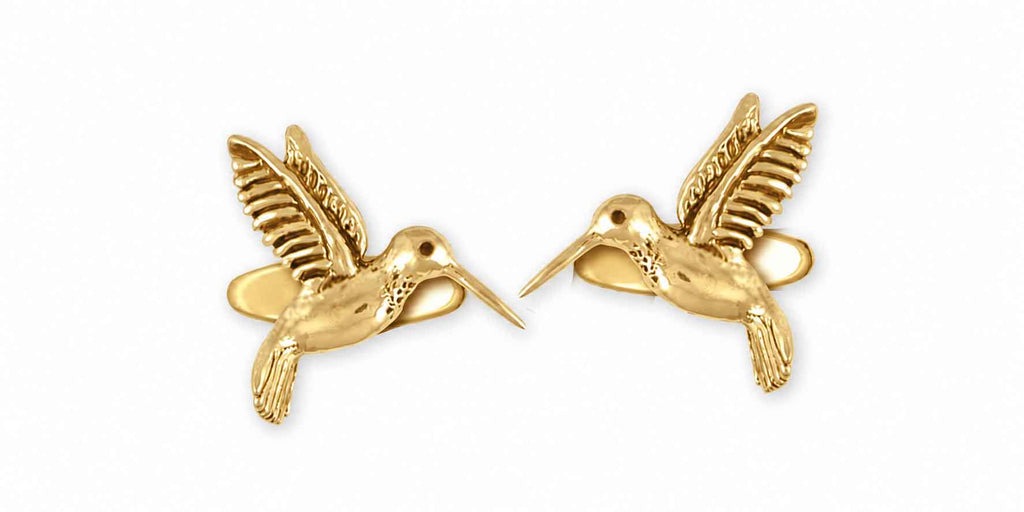 Hummingbird Cufflinks Jewelry 14K Yellow Gold Vermeil Handmade Bird Cufflinks HM1-CLMV
