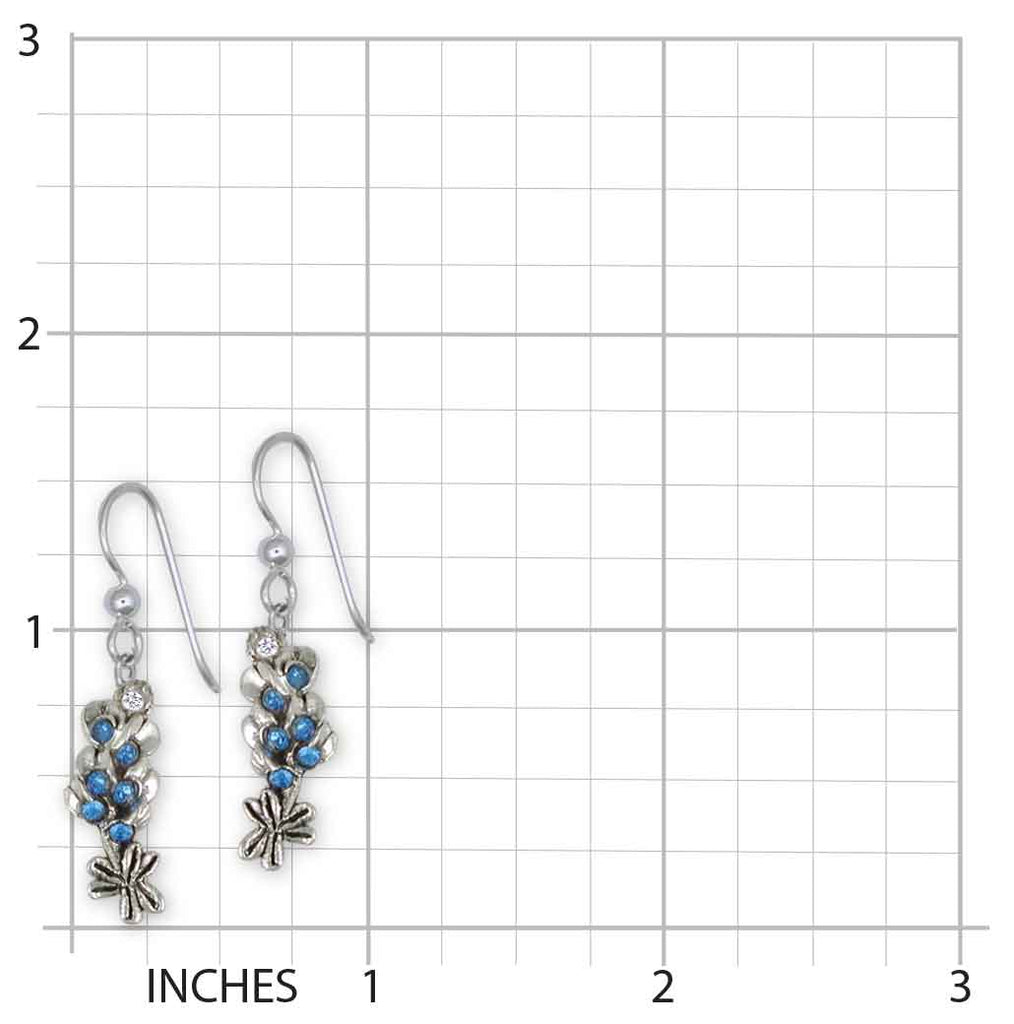 Bluebonnet Earrings Jewelry Sterling Silver Handmade Texas Wildflower Earrings BBS-FW