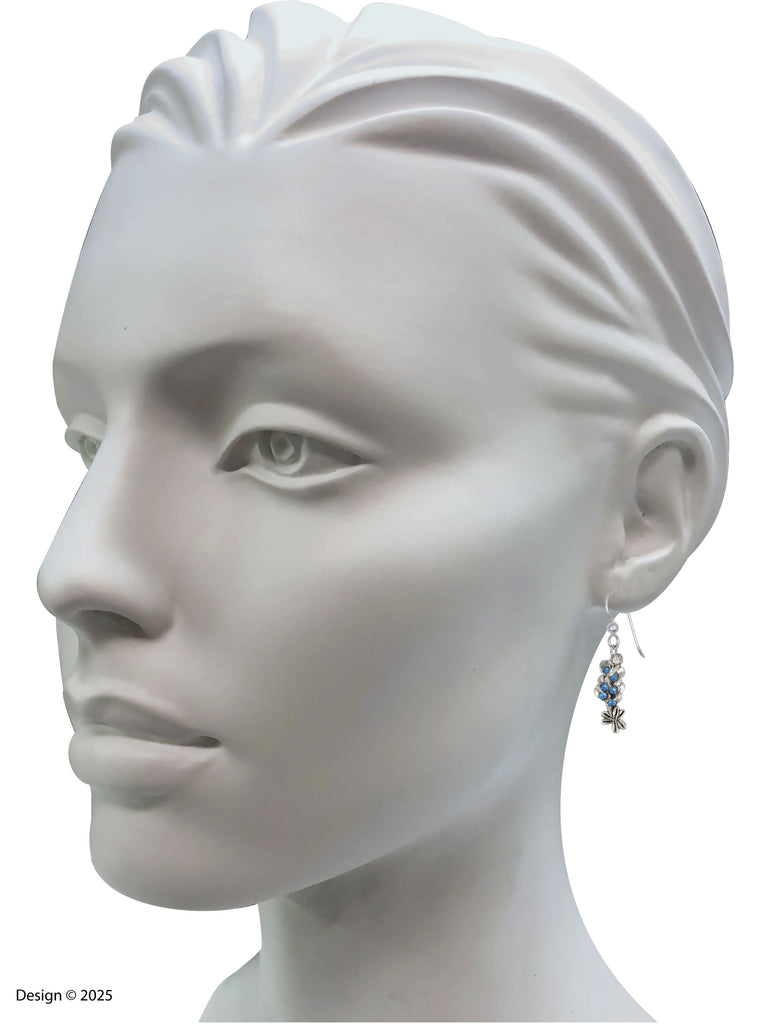 Bluebonnet Earrings Jewelry Sterling Silver Handmade Texas Wildflower Earrings BBS-FW