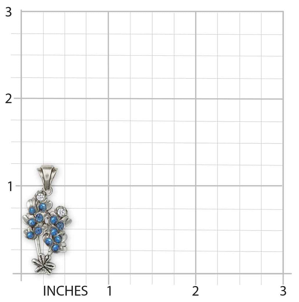 Bluebonnet Pendant Jewelry Sterling Silver Handmade Texas Wildflower Pendant BBD-P