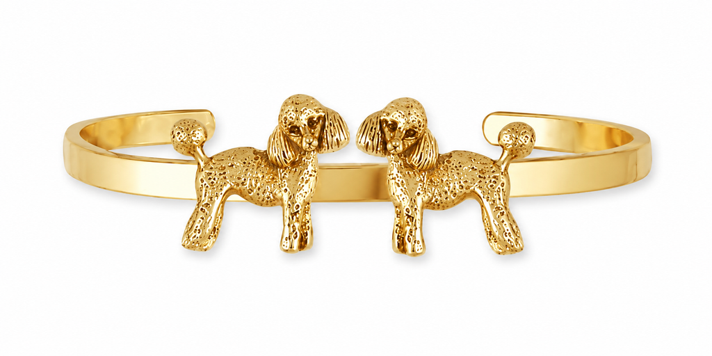 Poodle Link Bracelet in 14K Yellow Gold Vermeil, Handmade Poodle Bracelet, Detailed Poodle Jewelry, Poodle Owner Gift PD55-2CBvm