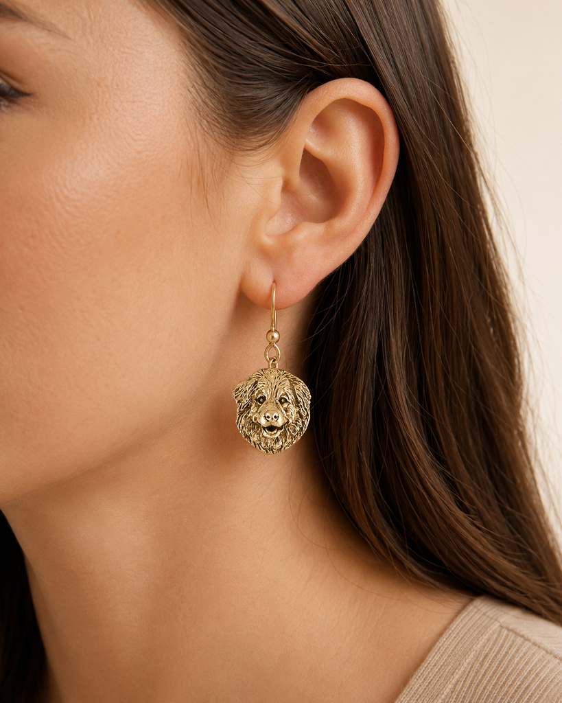 Great Pyrenees Jewelry 14k Gold Handmade Great Pyrenees Earrings  GPR31X-EG