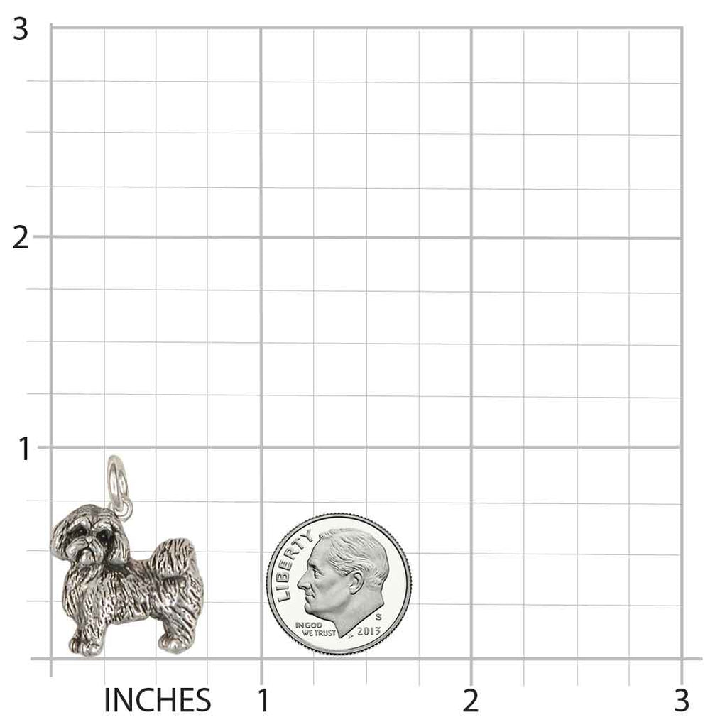 Lhasa Apso Charm Handmade Sterling Silver Dog Jewelry LSZ8-C