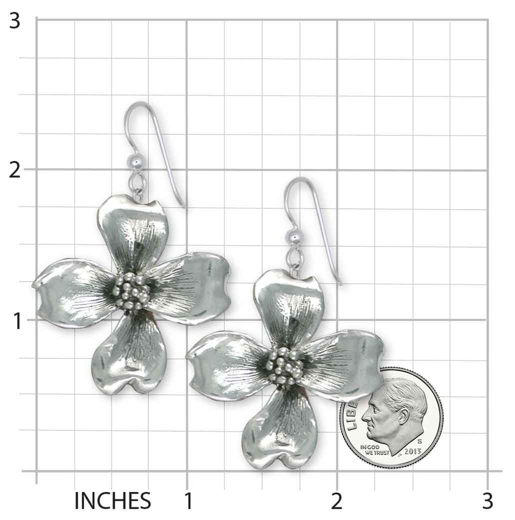 Dogwood Jewelry Sterling Silver Dogwood Earrings Handmade Flower Jewelry DGW3-E