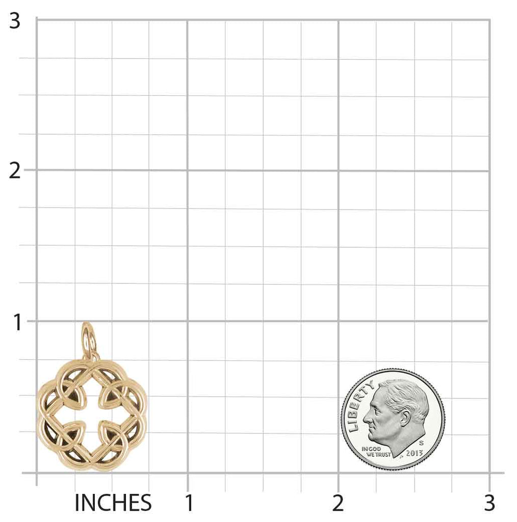 Celtic Father And Daughter Jewelry 14k Gold Handmade Celtic Father And Daughter Cross Charm MFC2-CG