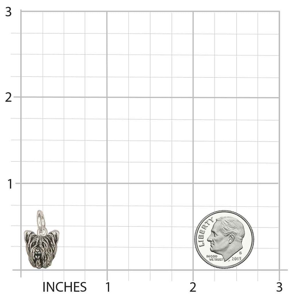 Skye Terrier Charm Jewelry Sterling Silver Handmade Dog Charm SKY1H-C