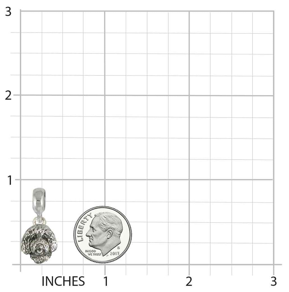 Labradoodle Charm Slide Jewelry Sterling Silver Handmade Dog Charm Slide LDD5-PNS